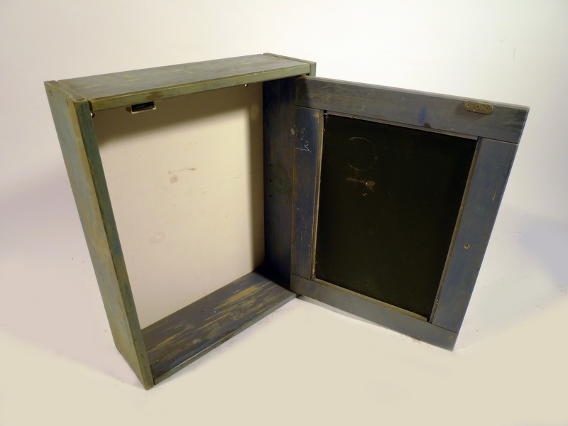 armario pared madera espejo manchado 45x35x12 1u